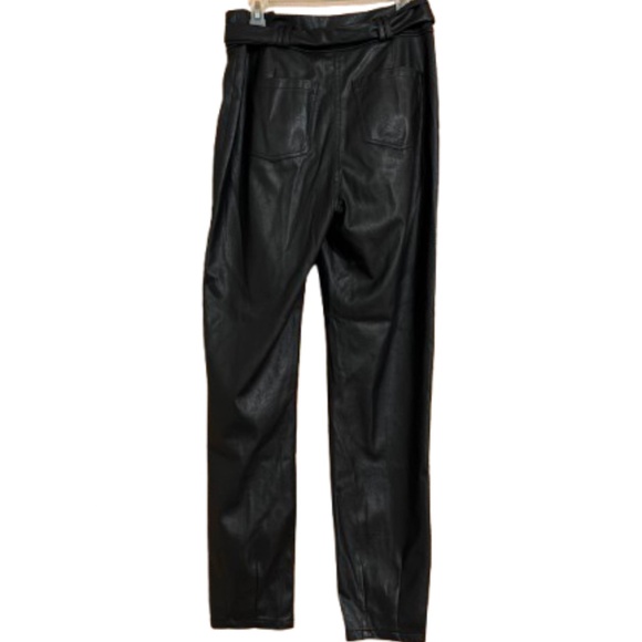 For Love & Lemons Black Soft Vegan Leather High Waist Paper Bag Dillon Pants M - Picture 7 of 7